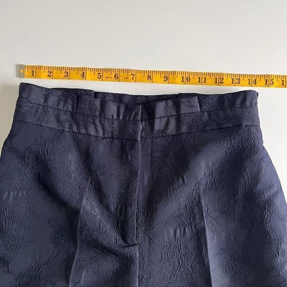 Zara Contrasting Trim Blue Jacquard High Waist Culotte Style Short Pants  Small - Picture 7 of 9